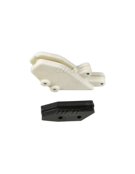 Kit guide chaîne + patin de guide chaîne UFO translucide/noir Kawasaki KX125/250