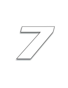 Numéro de course 7 BLACKBIRD 20x25cm blanc 2