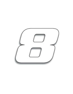 Numéro de course 8 BLACKBIRD 20x25cm blanc 2