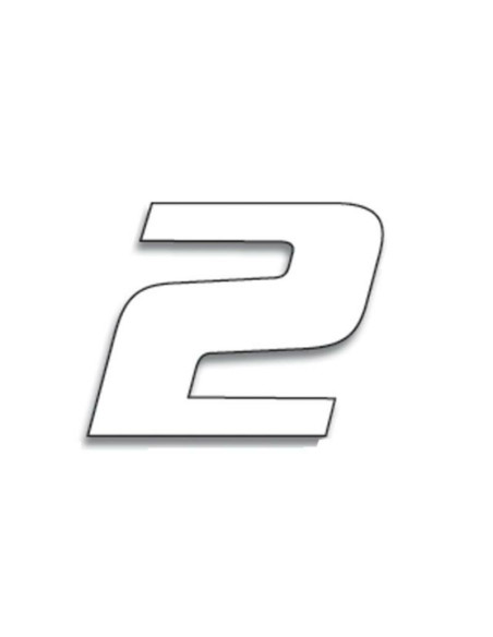 Numéro de course 2 BLACKBIRD 20x25cm blanc