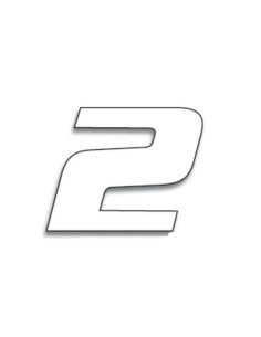 Numéro de course 2 BLACKBIRD 20x25cm blanc 2