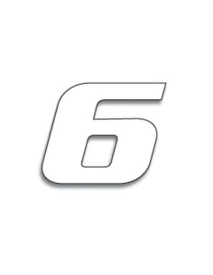 Numéro de course 6 BLACKBIRD 20x25cm blanc