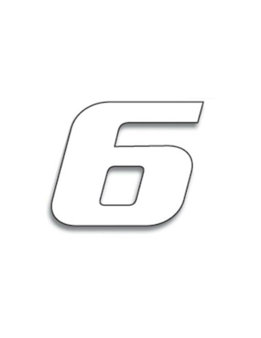 Numéro de course 6 BLACKBIRD 20x25cm blanc