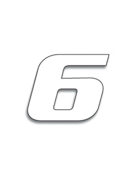 Numéro de course 6 BLACKBIRD 20x25cm blanc