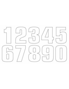 Numéro de course 8 TECNOSEL 20x13cm blanc jeu de 3 2