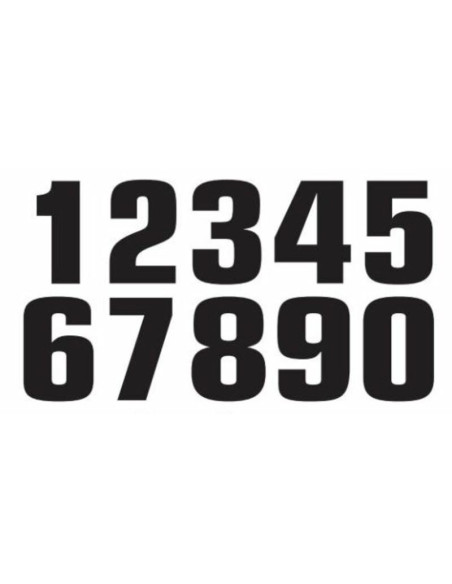 Numéro de course 2 TECNOSEL 20x13cm noir jeu de 3