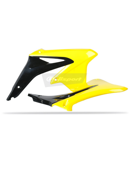 Ouïes de radiateur POLISPORT couleur origine 09-15 noir/jaune Suzuki RM-Z450