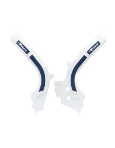 Protège cadre RACTECH bi-matières blanc/bleu