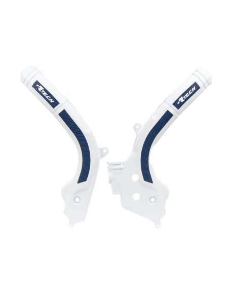 Protège cadre RACTECH bi-matières blanc/bleu