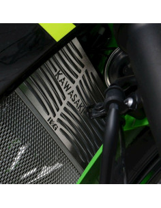 Protection de radiateur gravée R&G RACING inox - Kawasaki Ninja 125 2