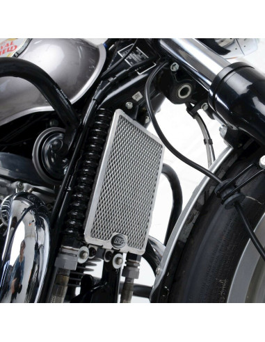 Protection de radiateur d'huile R&G RACING noir Royal Enfield