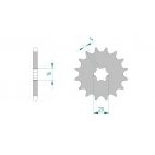 Kit chaine DID  ACIER YAMAHA DT 125 E/F AT2/1F9 1974 à 1979 pignon