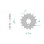 Kit chaine DID  ACIER YAMAHA TW 125 5RS 2002 à 2006 pignon