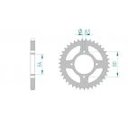 Kit chaine DID  ACIER YAMAHA YBR 125 E/ED/EGS 3D9/4P2/43B/51D 2007 à 2014 couronne