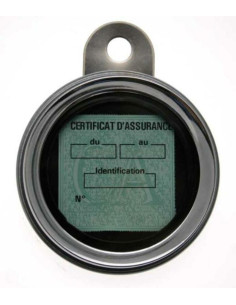 Porte vignette d'assurance BIHR Ø88mm acier chromé 2