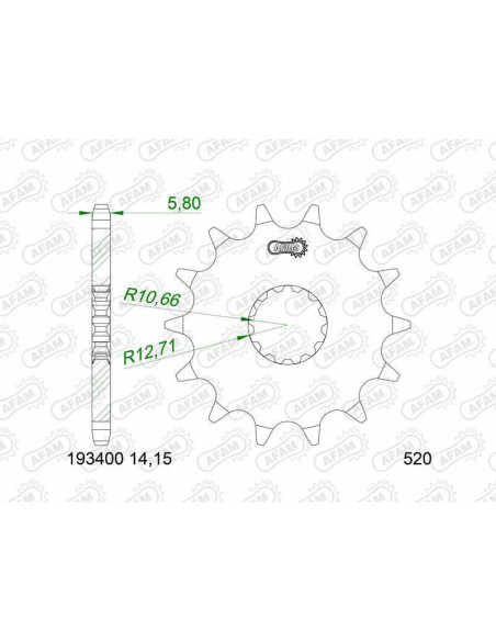 Kit chaîne AFAM 520XMR3 14/47 standard - couronne standard