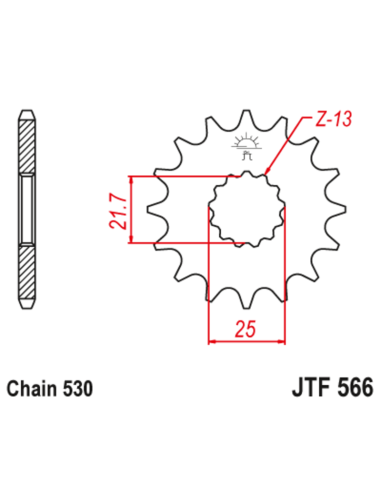 Pignon JT SPROCKETS acier anti-bruit 566 - 530