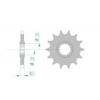 Kit chaine DID  ACIER YAMAHA TDM 850 4TX 1996 à 1998 pignon