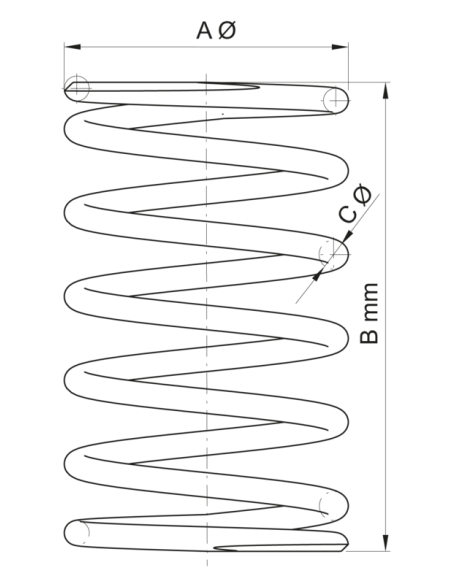 Ressort de variateur MALOSSI ø extérieur 58,70x75 mm - ø fil 5 mm - K 13,2