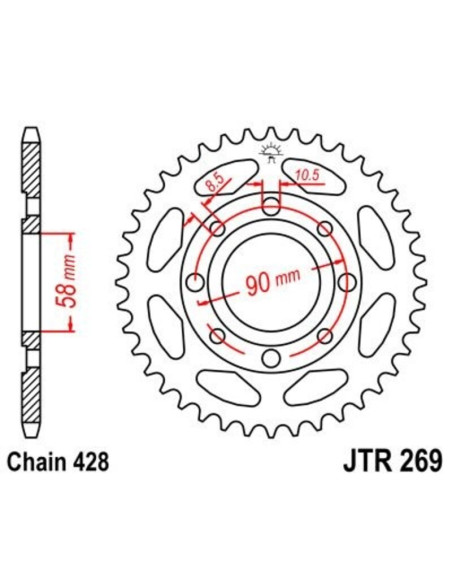 Couronne JT SPROCKETS acier standard 269 - 428