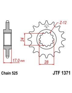 Pignon JT SPROCKETS acier anti-bruit 1371 - 525 2