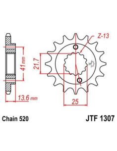 Pignon JT SPROCKETS acier anti-bruit 1307 - 520 2