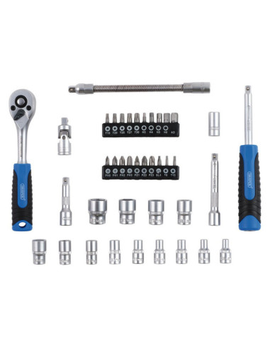 Jeu de douilles et d'embouts métriques DRAPER HI-TORQ® - 1/4" (40 pièces)