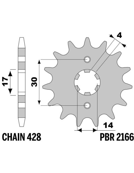 Pignon PBR acier standard 2166 - 428