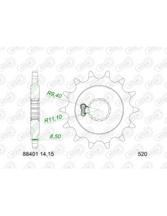 Pignon AFAM acier standard 88401 - 520 2