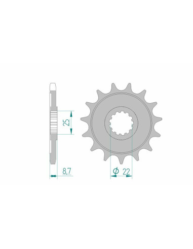 Kit chaîne AFAM 525XHR3 15/42 super-renforcé - couronne standard