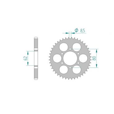 Kit chaine DID  ALU YAMAHA TY 125...