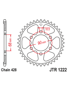 Couronne JT SPROCKETS acier standard 1222 - 428 2