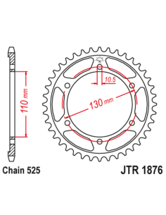 Couronne JT SPROCKETS acier standard 1876 - 525 2