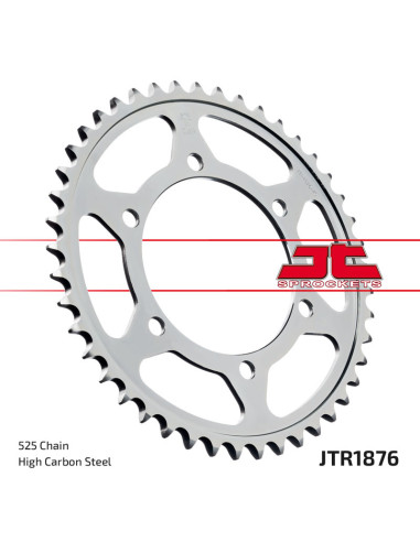 Couronne JT SPROCKETS acier standard 1876 - 525 Couronne JT SPROCKETS acier standard 1876 - 525