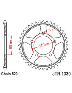 Couronne JT SPROCKETS acier standard 1330 - 520 2