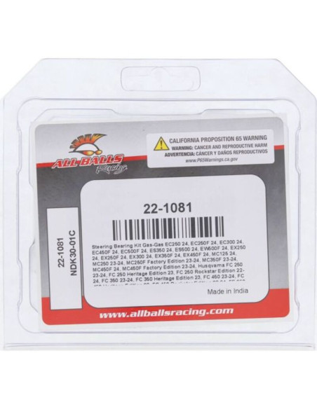 Kit roulements de colonne de direction ALL BALLS Kit roulements de colonne de direction ALL BALLS