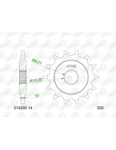 Pignon AFAM acier standard 214200 - 520