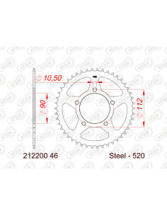 Couronne AFAM acier standard 212200 - 520