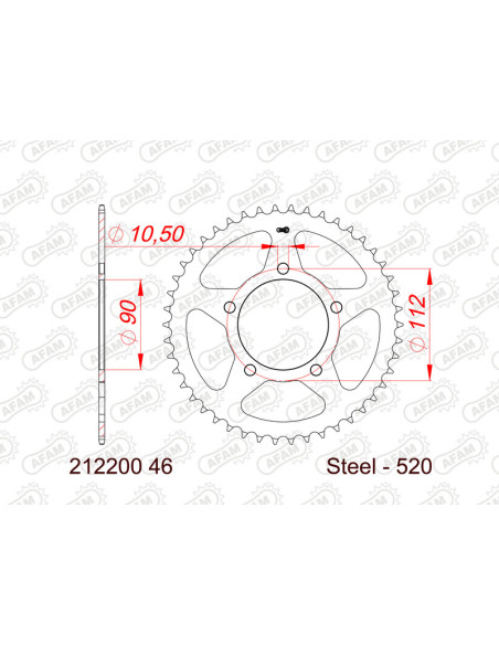 Couronne AFAM acier standard 212200 - 520 Couronne AFAM acier standard 212200 - 520