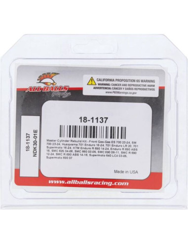 Kit réparation de maître cylindre ALL BALLS
