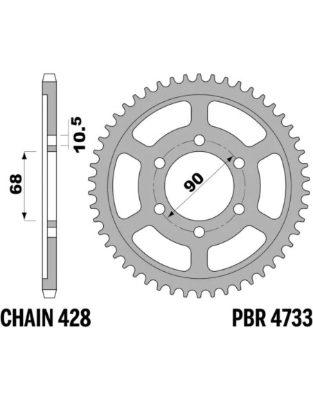Couronne PBR acier C45 standard 4733 - 428 Couronne PBR acier C45 standard 4733 - 428