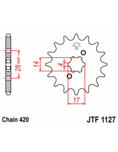 Pignon JT SPROCKETS acier standard 1127 - 420 2