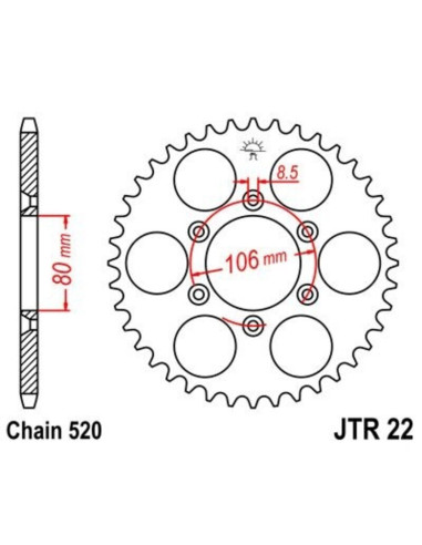 Kit chaîne JT/JT 520HDS 15/45 standard - couronne standard