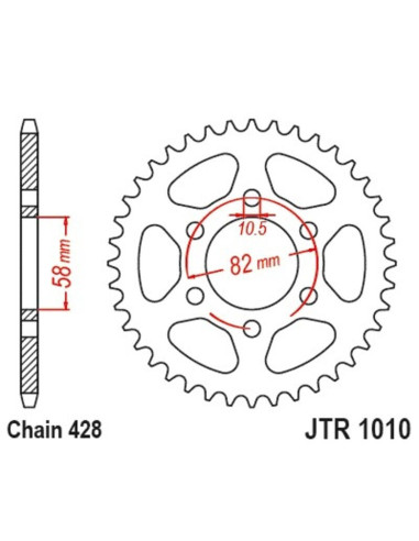 Kit chaîne JT/JT 428HDR 15/37 standard - couronne standard