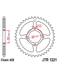 Kit chaîne JT/JT 428HDR 15/45 standard - couronne standard