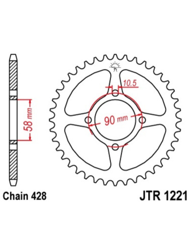 Kit chaîne JT/JT 428HDR 15/45 standard - couronne standard