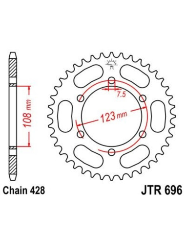 Couronne JT SPROCKETS acier standard 696 - 428