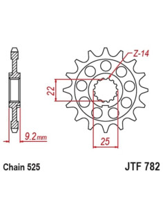 Pignon JT SPROCKETS acier standard 782 - 520 2