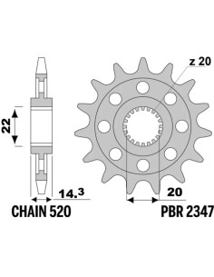 Pignon PBR acier standard 2347 - 520 2