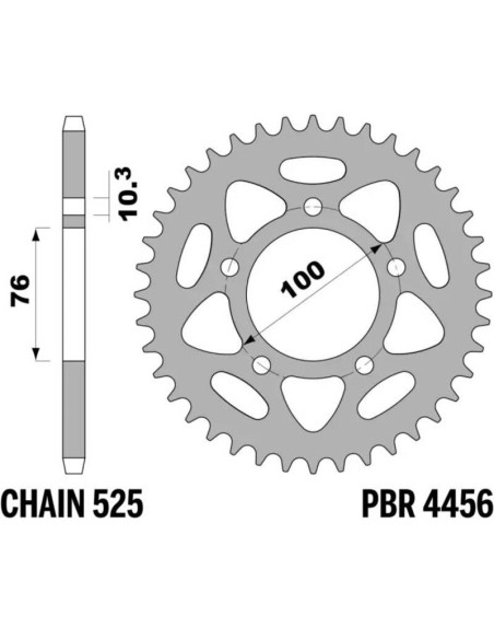 Couronne PBR acier C45 standard 4456 - 525 Couronne PBR acier C45 standard 4456 - 525